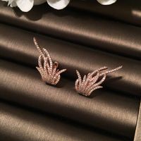 Earring Creative Curve Design Wings Ear Buckle Temperament Earrings Micro Inlay main image 5