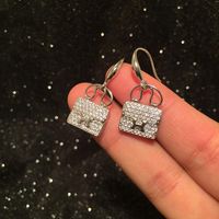 Mini Bag Earrings Luxury Micro-set Zircon Letter Earrings main image 4