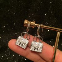 Mini Bag Earrings Luxury Micro-set Zircon Letter Earrings main image 5