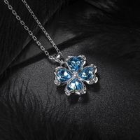 New Crystal Pendant Clover Necklace Fashion Sweater Chain main image 3