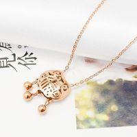 Double-layer Long-life Lock Steel Ball Necklace Titanium Steel Rose Gold Material Does Not Fade And Is Not Allergic main image 5