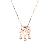 Double-layer Long-life Lock Steel Ball Necklace Titanium Steel Rose Gold Material Does Not Fade And Is Not Allergic main image 6