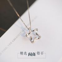 Pentagram Zircon Star Necklace Female Clavicle Chain Plated S925 Sterling Silver Pentagram Pendant Necklace main image 1
