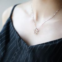 Pentagram Zircon Star Necklace Female Clavicle Chain Plated S925 Sterling Silver Pentagram Pendant Necklace main image 3