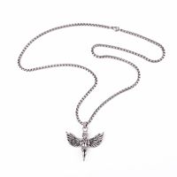 Rock Personality Angel Cupid Wings Pendant Silver Pendant Necklace Men And Women main image 5