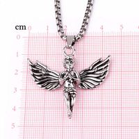 Rock Personality Angel Cupid Wings Pendant Silver Pendant Necklace Men And Women main image 6