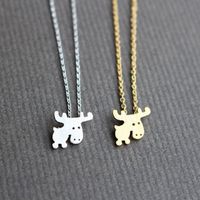 Pendant Necklace Environmental Plating Gold Silver Cartoon Fawn Clavicle Chain main image 1