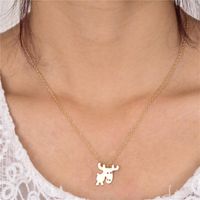 Pendant Necklace Environmental Plating Gold Silver Cartoon Fawn Clavicle Chain main image 4