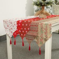 Christmas New Christmas Decoration Supplies Linen Printed Table Flag Table Decoration Decoration Tablecloth Placemat main image 1