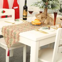 Christmas New Christmas Decoration Supplies Linen Printed Table Flag Table Decoration Decoration Tablecloth Placemat main image 3
