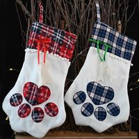 New Christmas Decorations Plaid Claw Christmas Socks Dog Paw Socks Cat Paw Socks Gift Socks main image 3