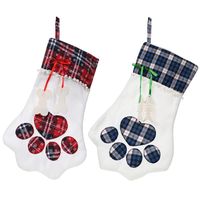 New Christmas Decorations Plaid Claw Christmas Socks Dog Paw Socks Cat Paw Socks Gift Socks main image 6