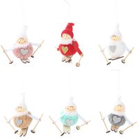 Christmas New Pompom Doll Pendant Ski Snowman Hanging Christmas Decoration Supplies Tree Pendant main image 6
