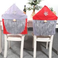New Red And Gray Chair Cover Christmas Decoration Stool Stool Cover For The Elderly Chair Cover Wholesale main image 3