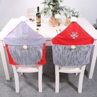 New Red And Gray Chair Cover Christmas Decoration Stool Stool Cover For The Elderly Chair Cover Wholesale main image 5