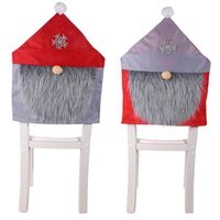 New Red And Gray Chair Cover Christmas Decoration Stool Stool Cover For The Elderly Chair Cover Wholesale main image 6