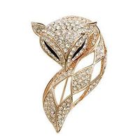 Corsage Trend Accessories Fine Crystal Fox Brooch Upscale Pin sku image 1