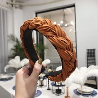 Explosion Style Hair Accessories Solid Color Pleated Fabric Twist Braids Wide-band Hair Hoop sku image 3