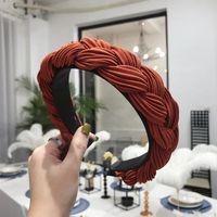 Explosion Style Hair Accessories Solid Color Pleated Fabric Twist Braids Wide-band Hair Hoop sku image 5