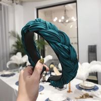 Explosion Style Hair Accessories Solid Color Pleated Fabric Twist Braids Wide-band Hair Hoop sku image 7