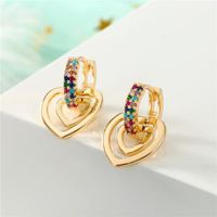 New Fashion Mini Zircon Earrings Love Round Earrings Unique Earrings sku image 1