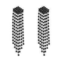 Ultra Flash Rhinestone Long Tassel Chain Earrings For Women sku image 1