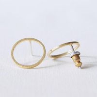 Hot Fashion Simple Circle Ring Earrings Alloy Plated Round Small Ear Pin sku image 1