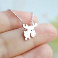 Pendant Necklace Environmental Plating Gold Silver Cartoon Fawn Clavicle Chain sku image 4