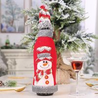 Christmas New Hot Sale Grey Velvet Closure Hooded Red Wine Bottle Cover Red Wine Bag sku image 2