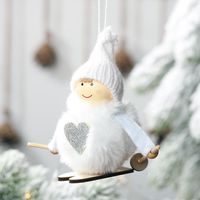 Haube Weihnachts Dekoration Neuer Plüsch Puppen Anhänger Ski Schneemann Kleiner Hängender Weihnachts Baum Anhänger sku image 2