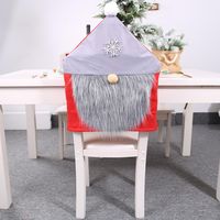 New Red And Gray Chair Cover Christmas Decoration Stool Stool Cover For The Elderly Chair Cover Wholesale sku image 2