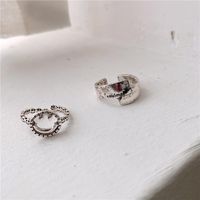 Personalized Hollow Smiley Ring Parallel Letters Open Index Finger Ring Ring main image 2