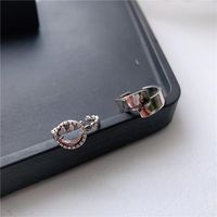 Personalized Hollow Smiley Ring Parallel Letters Open Index Finger Ring Ring main image 3
