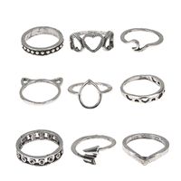 European And American Fashion Metal Wild Simple Multi-piece Combination Personalized Ring main image 2