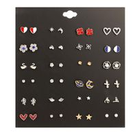 New 24 Pairs Of Simple Wild Sweet Earrings sku image 1