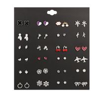 New 24 Pairs Of Simple Wild Sweet Earrings sku image 3