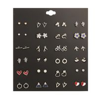 New 24 Pairs Of Simple Wild Sweet Earrings sku image 5