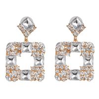 New Geometric Stud Earrings In Aquamarine Diamond Studded Glass sku image 2