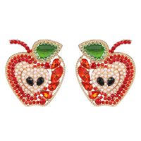 New Fruit Apple Earrings Diamond Earrings Wholesale sku image 2