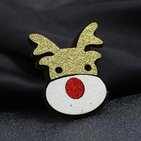 Vintage Fabric Delicate Christmas Deer Head Brooch main image 3