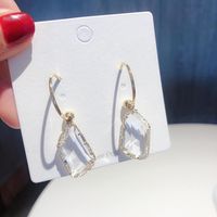 925 Silver Pin Sweet Personality Simple Geometric Irregular Crystal Earrings main image 3