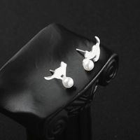 Simple Perle Frais Chat De Bande Dessinée Boucles D'oreilles Coréenne Populaire À La Mode Mignon Animal Oreille Anneaux En Gros main image 6