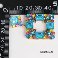New Geometric Stud Earrings In Aquamarine Diamond Studded Glass main image 5