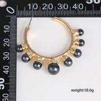 Fashion C Shape Inlaid Pearls Alloy Acrylic Earrings Ear Studs main image 5