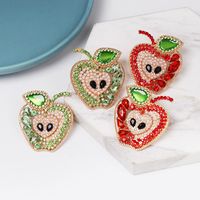 New Fruit Apple Earrings Diamond Earrings Wholesale main image 1