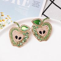 New Fruit Apple Earrings Diamond Earrings Wholesale main image 3