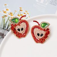New Fruit Apple Earrings Diamond Earrings Wholesale main image 4