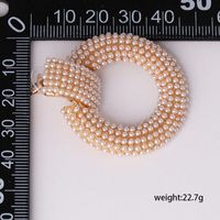 Fashion Geometric Round Micro Inlaid Pearl Earrings Women's Jewelry Wholesale main image 5