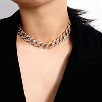 Jewelry Punk Micro Inlaid Women's Chain Full Diamond Hip-hop Necklace main image 3