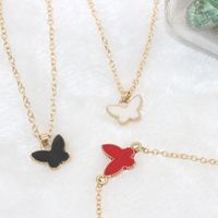 Korean Fashion Oil Drop Butterfly Pendant Necklace New Style Clavicle Chain Wholesale main image 6